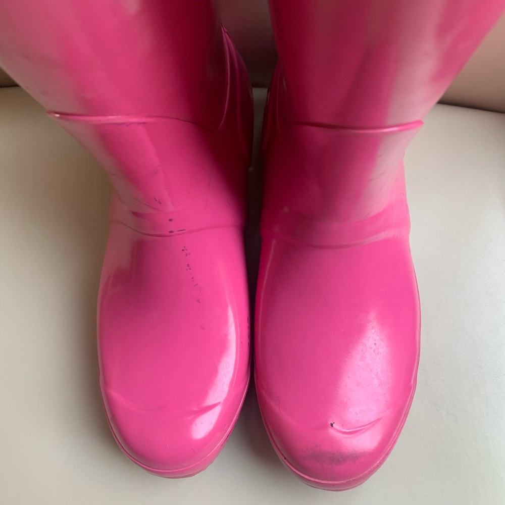 Hot pink original gloss tall hunter boots - Picture 3 of 5